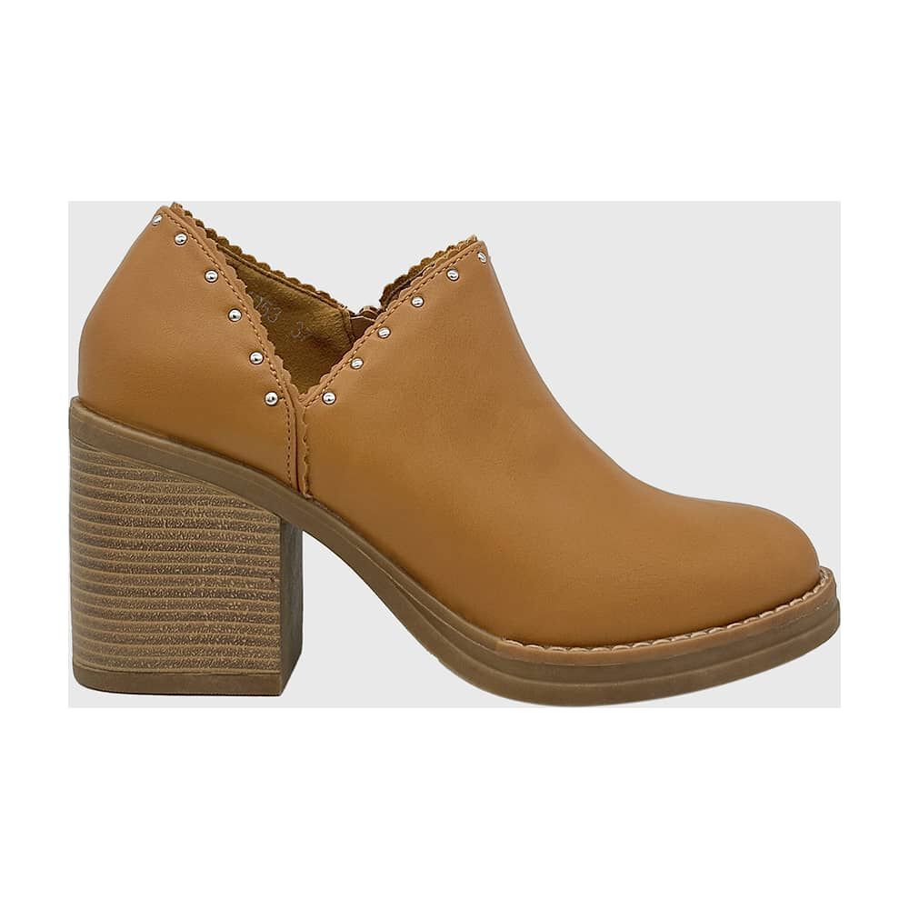 Bot&iacute;n Para Mujer Con Taco De 8 Cm, Cierre Lateral Y Tachas image number 3.0